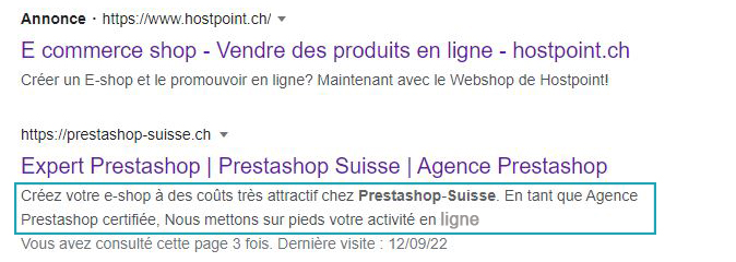 méta description prestashop-suisse
